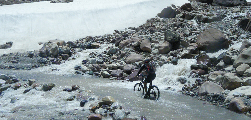 Mountain Biking Over High Passes